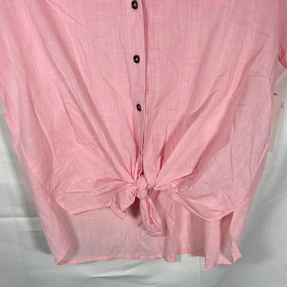New NWT Women's Billabong Hawaiian Daze Top Rolled Pink Blush Sheer Size L - Picture 4 of 9